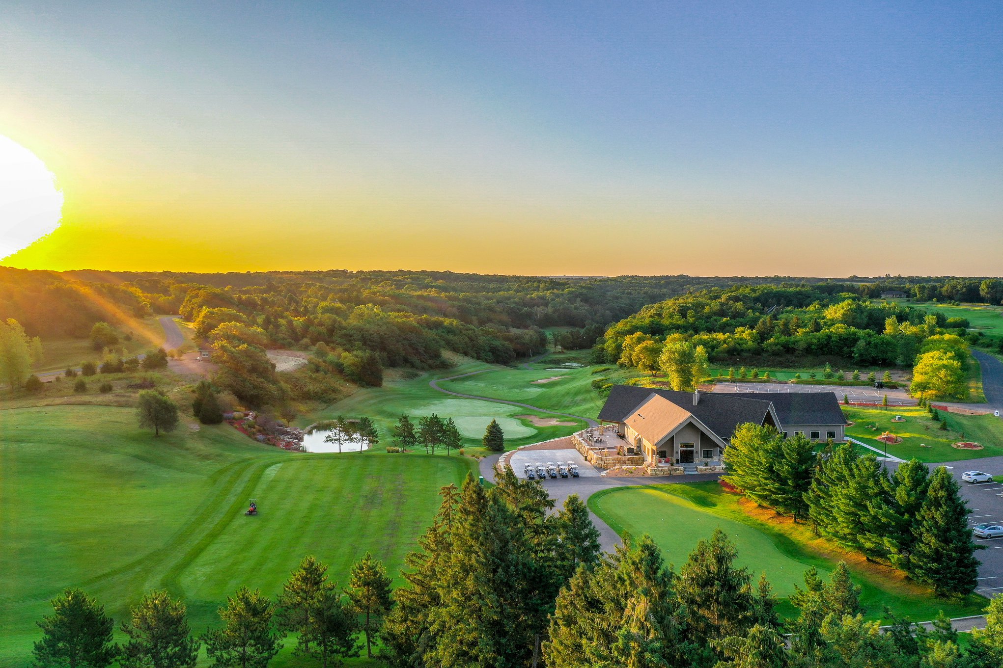 aerial view of golf course